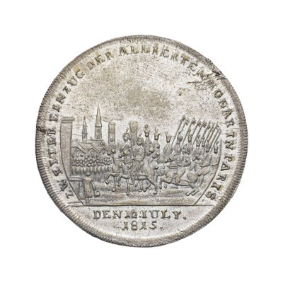 Medaglia commemorativa di Wellington e Blücher a Waterloo da German School