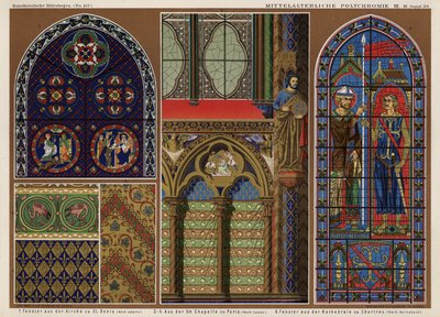 Vetrate medievali francesi: Chiesa di St Denis, Parigi; Sainte Chapelle, Parigi; Cattedrale di Chartres da German School