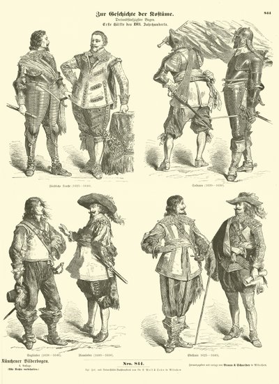 Costumi maschili della prima metà del XVII secolo da German School