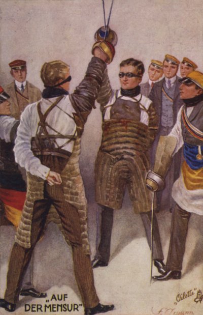 Mensur (litografia a colori) da German School
