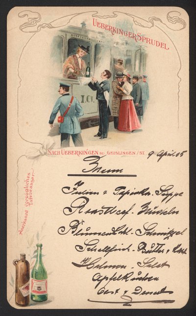 Carta del menu che pubblicizza l