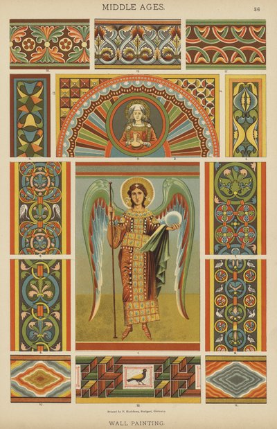 Medioevo, Pittura murale (litografia a colori) da German School