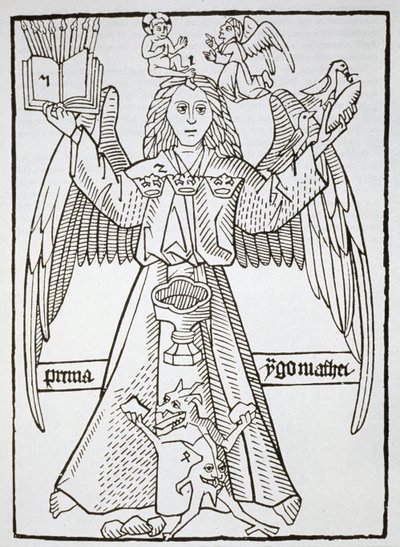 Figura Mnemonica, da Ars Memorandi, c.1470, (ristampata 1883) illustrata in una storia della magia pubblicata alla fine del XIX secolo da German School
