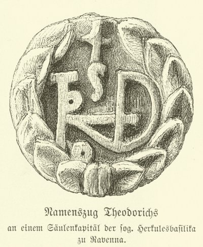 Monogramma di Teodorico il Grande, Re degli Ostrogoti da German School