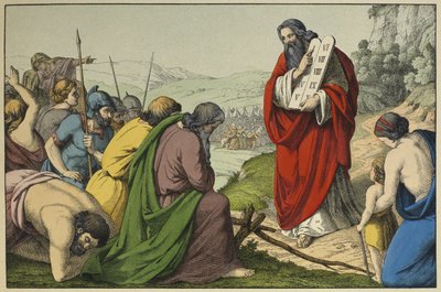Mosè e le tavole della Legge, illustrazione da L