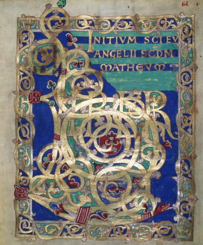 Ms. Czart. 1207 IV, fol.13 v Incipit decorato del Vangelo di San Matteo, dall