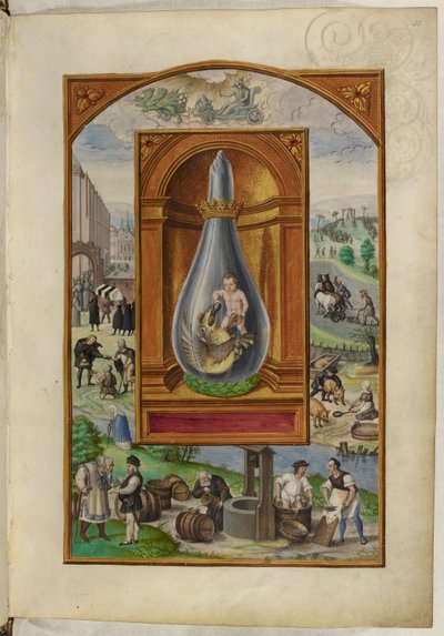Ms Harley 3469, f.23 Bambino e drago in fiasca, il Quarto Trattato, da 