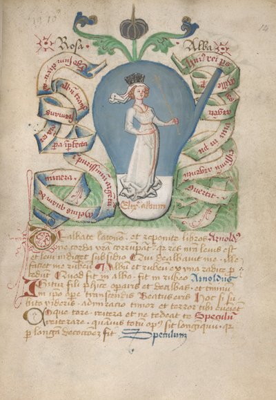 Ms Sloane 2560, f.14 dai Trattati Alchemici, fine XV secolo da German School