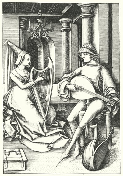 Musicisti che suonano il liuto e l