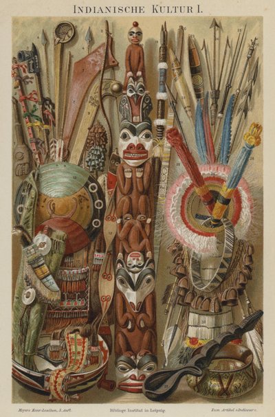 Artefatti culturali dei nativi americani da German School