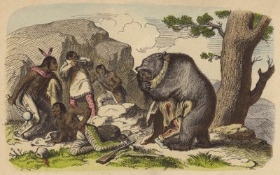 Nativi americani che cacciano orsi da German School