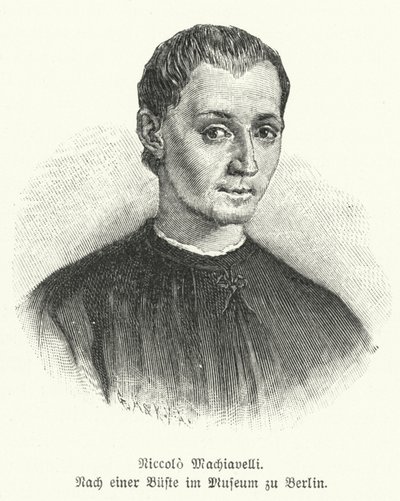 Niccolò Machiavelli, diplomatico, politico, filosofo e scrittore italiano (litografia) da German School