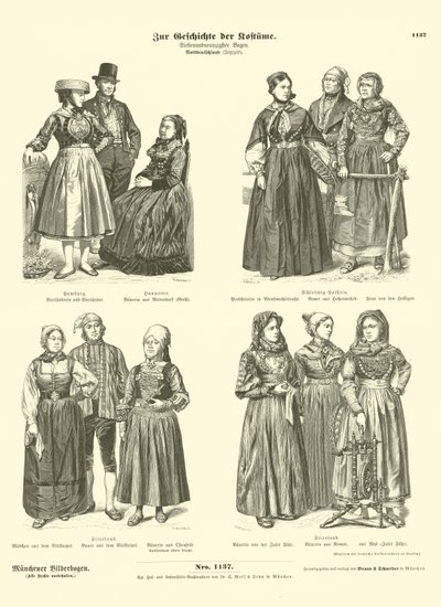 Costumi della Germania del Nord, fine XIX secolo da German School