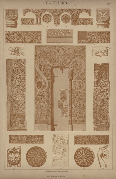 Settentrionale, intaglio del legno da German School