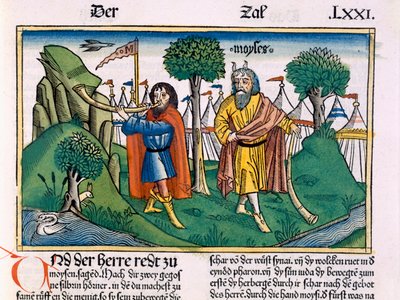 Numeri 2 Le assegnazioni del campo degli Israeliti, dalla Bibbia di Norimberga (Biblia Sacra Germanaica) da German School