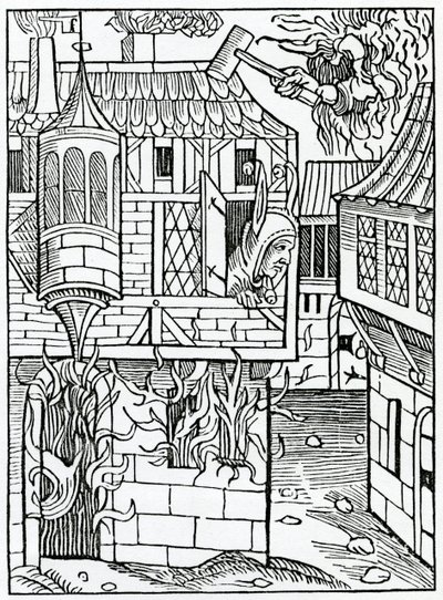 Di vantarsi o avere fiducia nella fortuna, illustrazione dalla traduzione inglese di Alexander Barclay di 