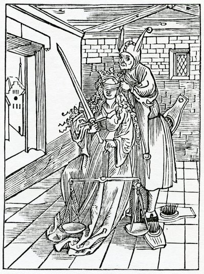 Dei grandi contendenti nella legge per cose di poco conto, illustrazione dalla traduzione inglese di Alexander Barclay di 