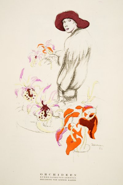 Orchidee, Giacca corta di Gerstel, da Styl, pub.1922 da German School