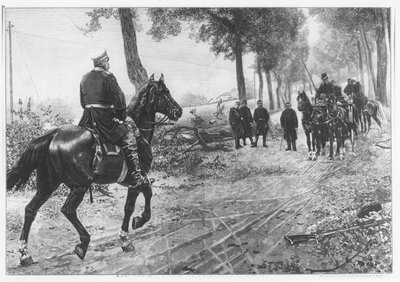 Incontro tra Otto von Bismarck e Napoleone III alla Chaussee Von Donchery il 2 settembre 1870 (incisione) da German School