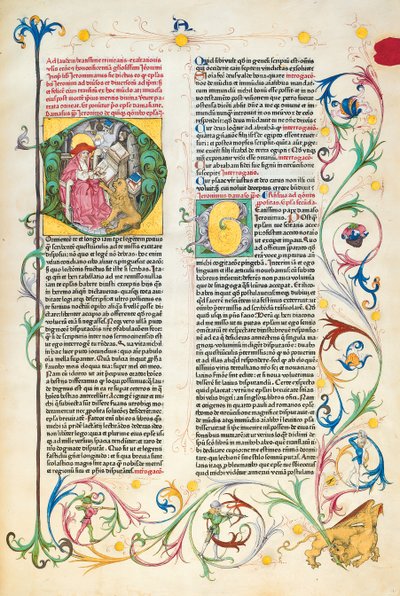 Pagina da Epistolae Hieronymus, lettere e trattati di San Girolamo, a cura di Adrianus Brielis da German School