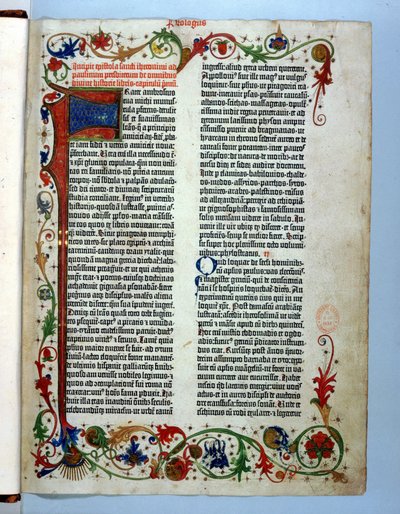 Pagina dalla Bibbia di Gutenberg, Magonza, c.1455 da German School