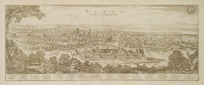 Veduta panoramica di Parigi nel 1620, da Topographia Galliae di Martin Zeiller (1589-1661) pubblicato nel 1655 da German School
