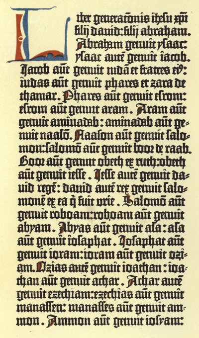 Parte di una colonna della Bibbia di Gutenberg da German School