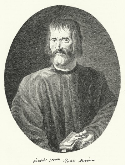 Pietro Aretino, poeta e scrittore italiano (incisione) da German School