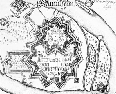 Piano di Mannheim, Germania 1690 da German School