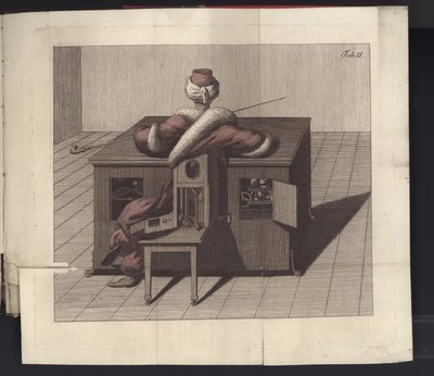Tavola II da Uber den Schachspieler des Herrn von Kempelen und dessen Nachbildung, Lipsia e Dresda: Joh. Gottl. Breitkopf, 1789 da German School