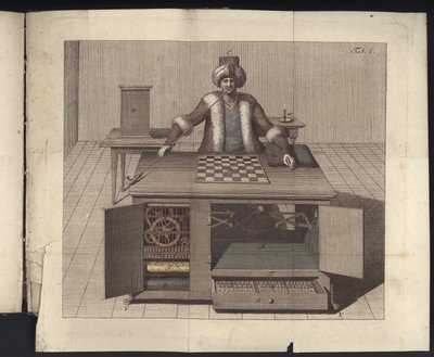 Tavola I da Uber den Schachspieler des Herrn von Kempelen und dessen Nachbildung, Lipsia e Dresda: Joh. Gottl. Breitkopf, 1789 da German School