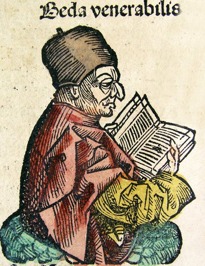 Ritratto di Beda, pubblicato nella Cronaca di Norimberga, 1493 da German School