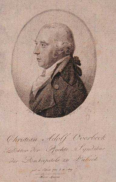 Ritratto di Christian Adolf Overbeck (1755-1821) (incisione) da German School