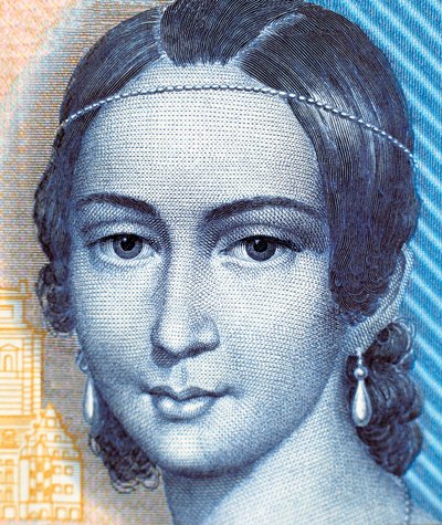 Ritratto di Clara Schumann sulla banconota da 100 marchi, recto da German School