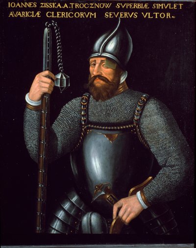 Ritratto di Jan Zizka, Capo Guerra degli Hussiti, XVI secolo da German School