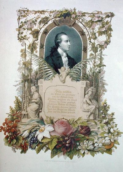 Ritratto di Johan Wolfgang von Goethe (1749-1832) poeta e drammaturgo da German School