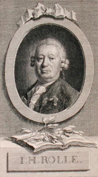 Ritratto di Johann Heinrich Rolle, inciso da Geyser da German School