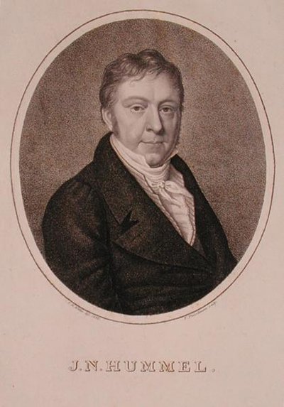 Ritratto di Johann Nepomuk Hummel inciso da F. Fleischmann da German School