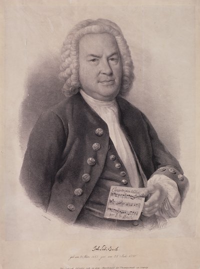 Ritratto di Johann Sebastian Bach (1685-1750) inciso da F.G. Schlick, 1840 da German School