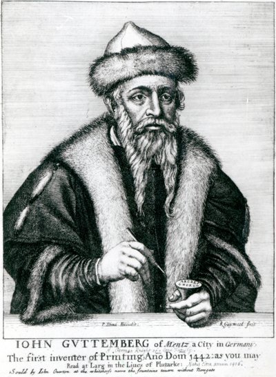 Ritratto di Johannes Gutenberg da German School