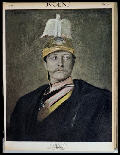 Ritratto di Kaiser Guglielmo II (1859-1941) da Jugend, 1905 da German School