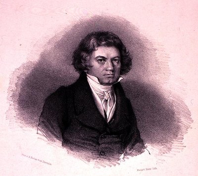 Ritratto di Ludwig van Beethoven (1770-1827) inciso da Faustin Herr da German School