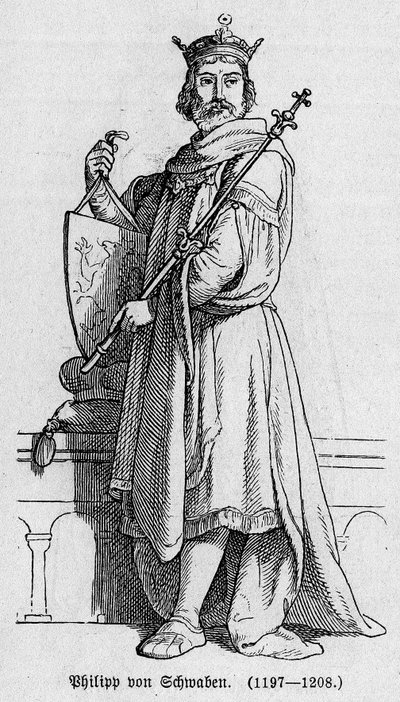 Ritratto di Filippo I di Svevia (1176-1208), Imperatore tedesco, Re dei Romani e Re d