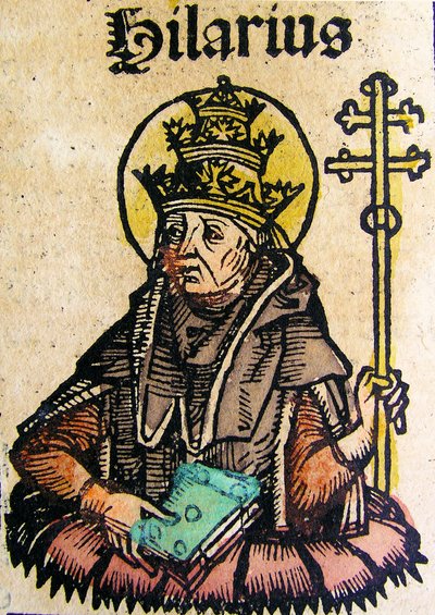 Ritratto di Papa Ilario, pubblicato nella Cronaca di Norimberga da German School