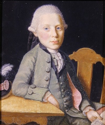 Ritratto di un giovane seduto che tiene una lettera, c.1750 da German School