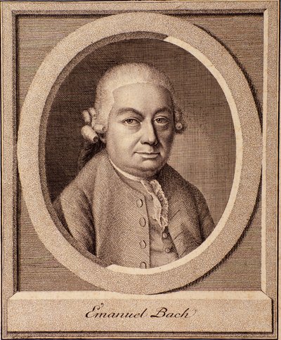 Ritratto di Carl Philipp Emanuel Bach, compositore tedesco, figlio di Johann Sebastian Bach da German School