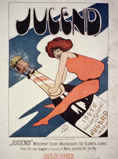 Poster pubblicitario per Jugend, rivista illustrata settimanale per arte e vita, Monaco, 1897 da German School