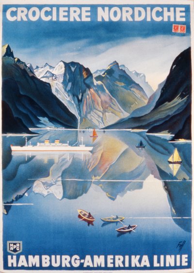 Poster pubblicitario della Hamburg-Amerika Linie da German School