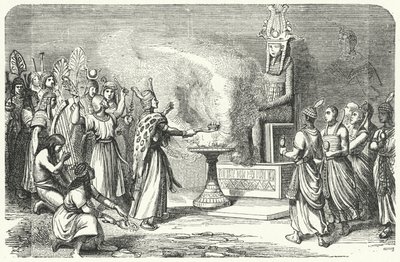 Sacerdoti che eseguono un sacrificio nell