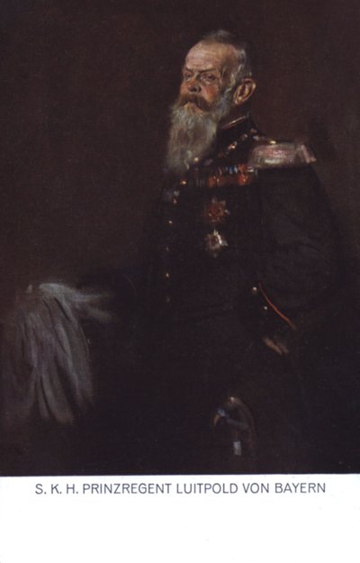 Il principe reggente Luitpold di Baviera (litografia a colori) da German School